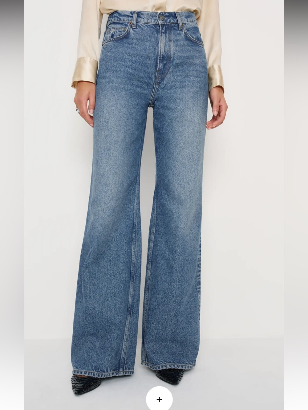 Reformation Cary High Rise Slouchy Wide Leg Jeans Waist 27